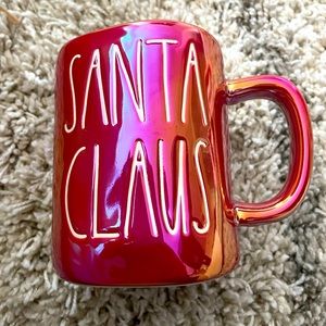 Rae Dunn Iridescent Santa Claus Mug Christmas Red White New